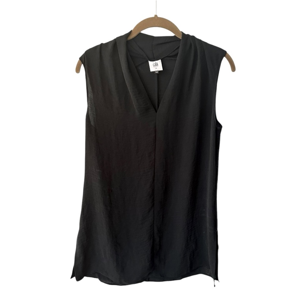 Cabi Women's Black Ebony Tunic Sleeveless Top Size XS Neutral Classic Casual